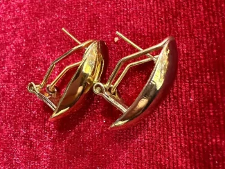 Curved Clip-On Gold Earrings