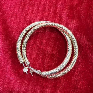 Diamond-Cut Wide Hoops