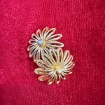 Sunburst Flower Gold Earrings