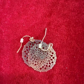 Lace-Inspired Net Gold Earrings