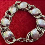 Elegant Silver-Tone Pearl Bracelet