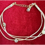 Elegant Tri-Strand Bracelet with Gemstone Accents