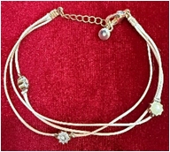 Elegant Tri-Strand Bracelet with Gemstone Accents
