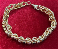 Elegant Golden Link Bracelet with Crystal Accents