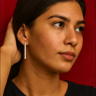 Curved Vine Diamond Earrings