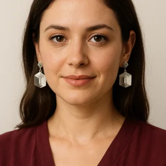 White Earring 3040