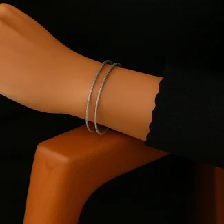 Elegant Diamond-Cut Bangles