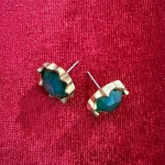 Square Green Stone Studs