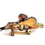 Antique Victorian Hand Painted HibiscusBrooch 3