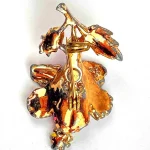 Antique Victorian Hand Painted HibiscusBrooch 6