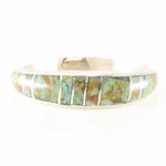 Native America Navajo Sterling Silver Turquoise Inlay Ring. 1