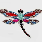 Stunning Dragonfly Fashion Jewelry Studded Brooch with Faux Stones 1