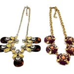 TWO SIGNED DESIGNER NECKLACE BY J. CREW AND LOFT 2